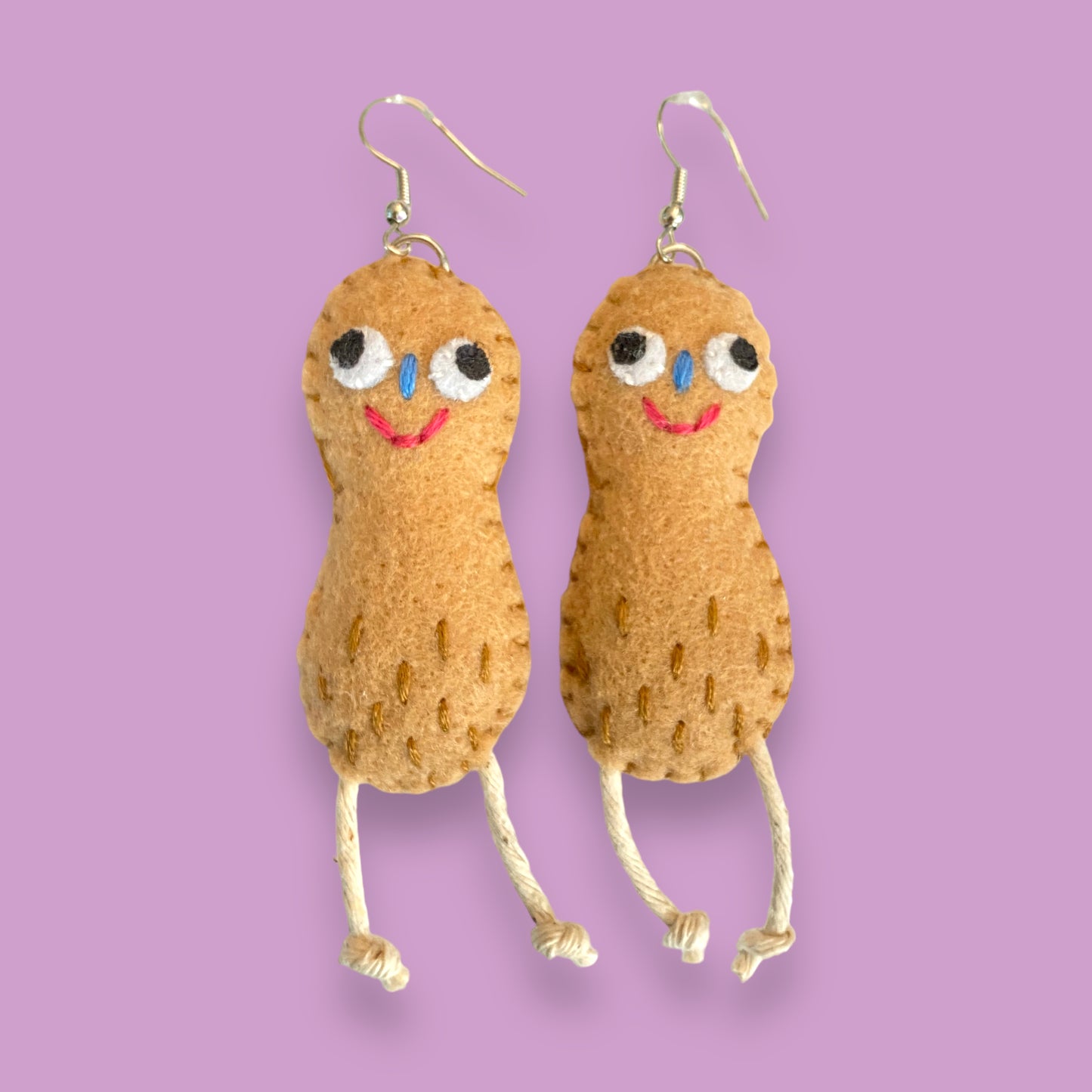 leggy legume felt peanut earrings