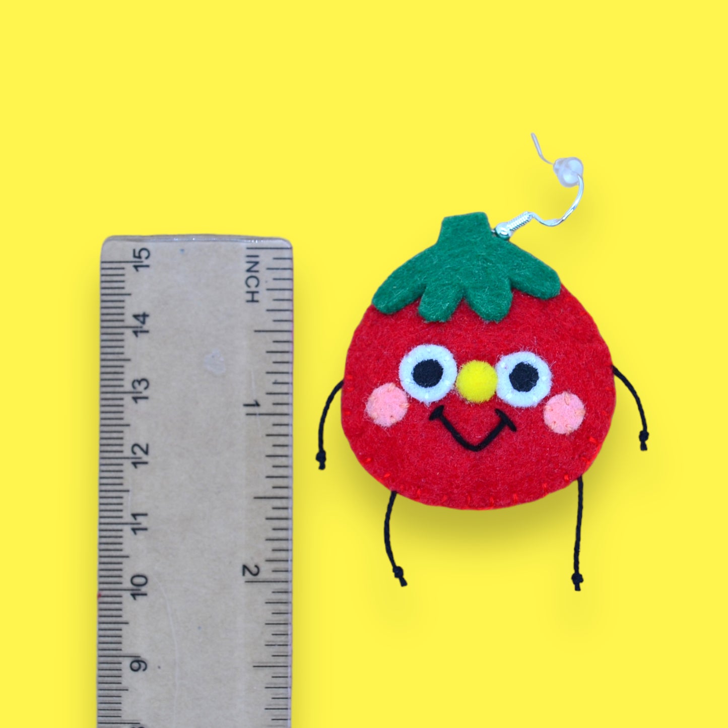 Tomato Fruity Booty Felt Earrings