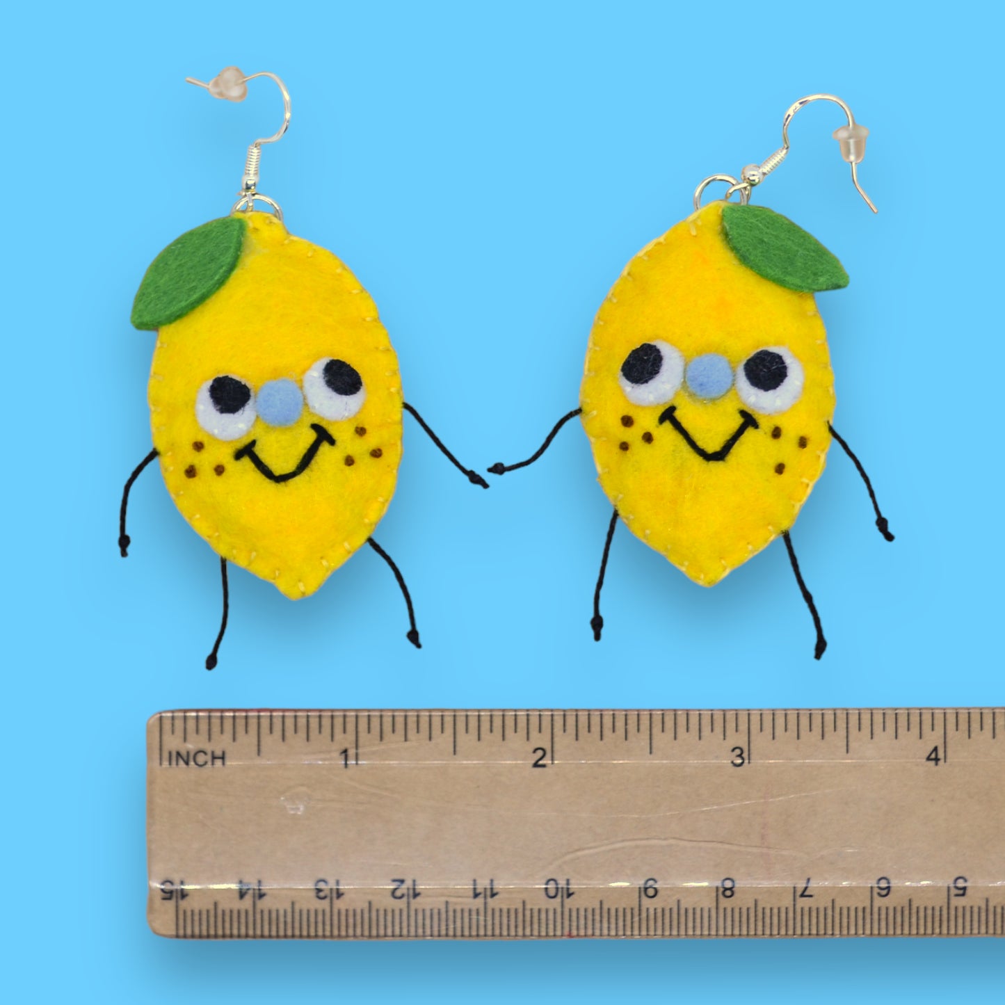 Lemon Fruity Booty Felt Earrings