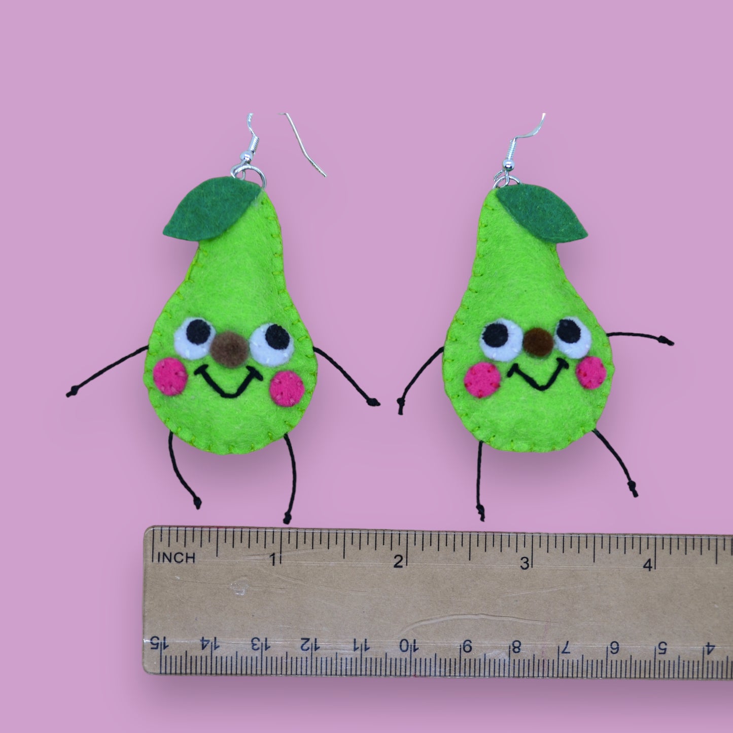 Pear Fruity Booty Felt Earrings