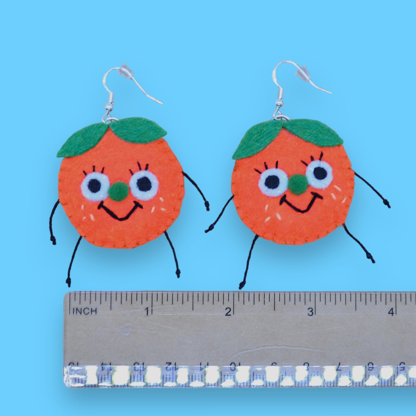 Orange Fruity Booty Felt Earrings