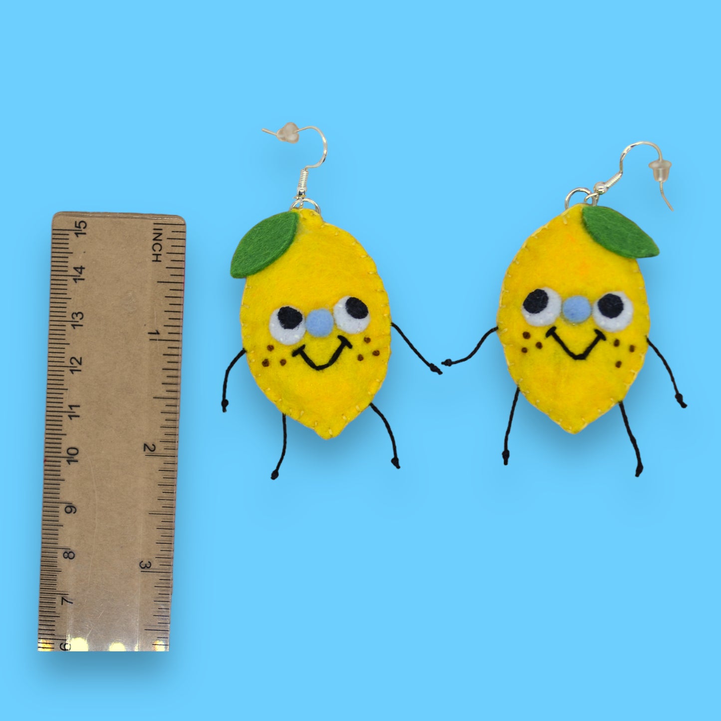 Lemon Fruity Booty Felt Earrings