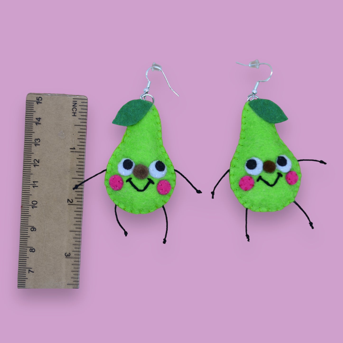Pear Fruity Booty Felt Earrings