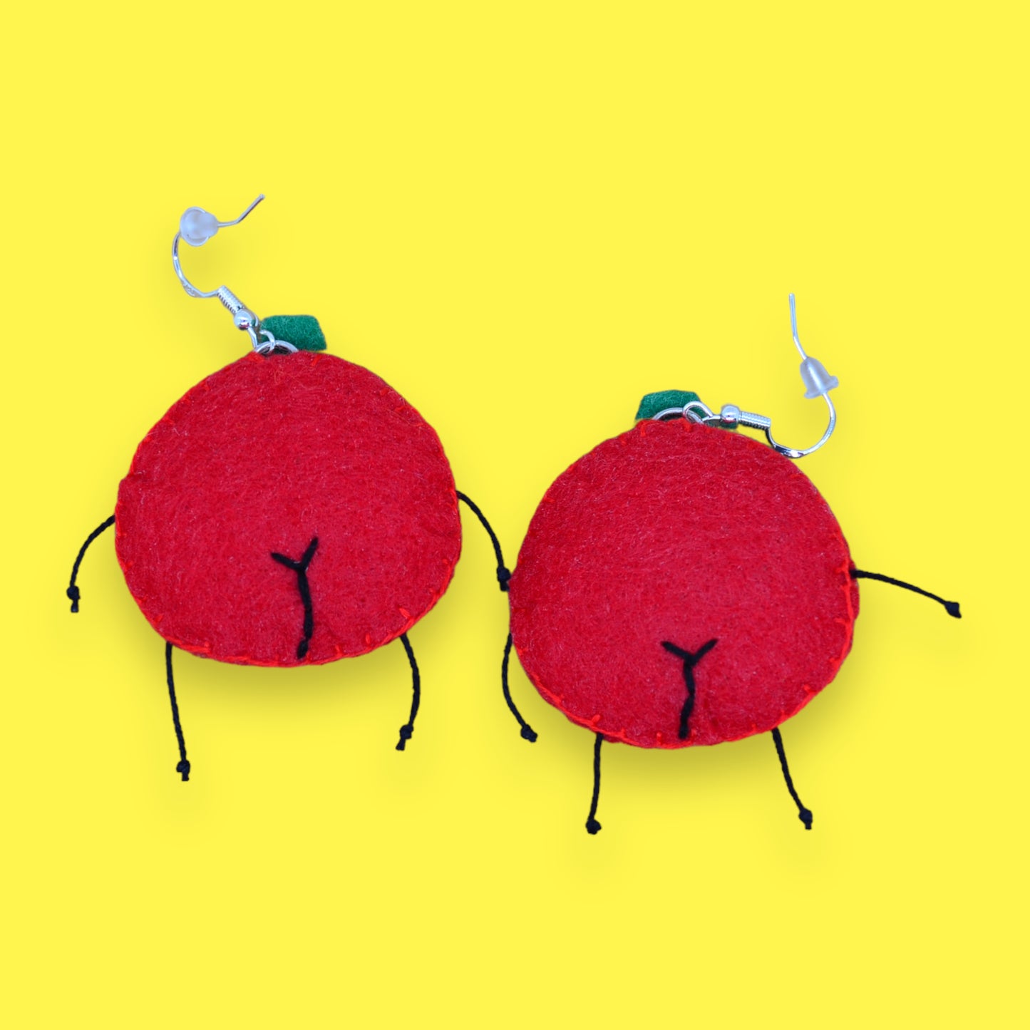 Tomato Fruity Booty Felt Earrings