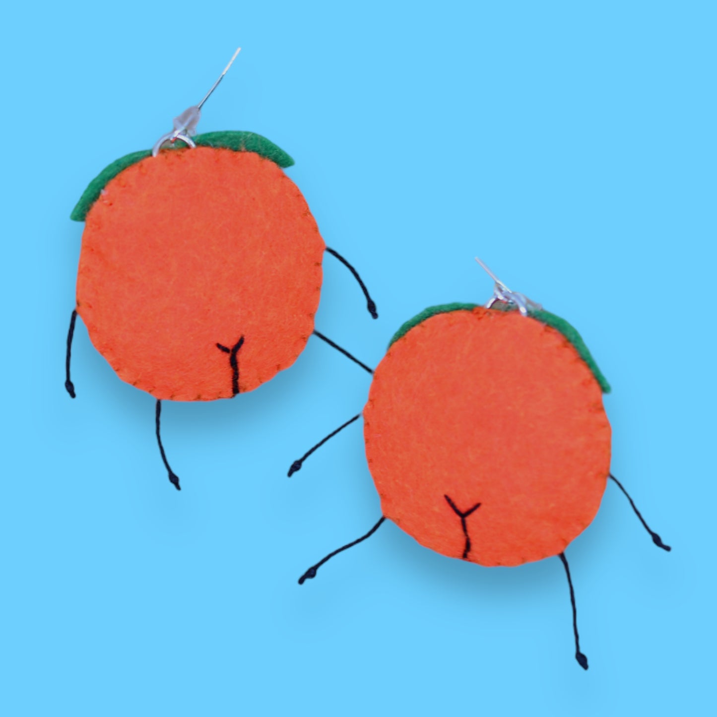 Orange Fruity Booty Felt Earrings