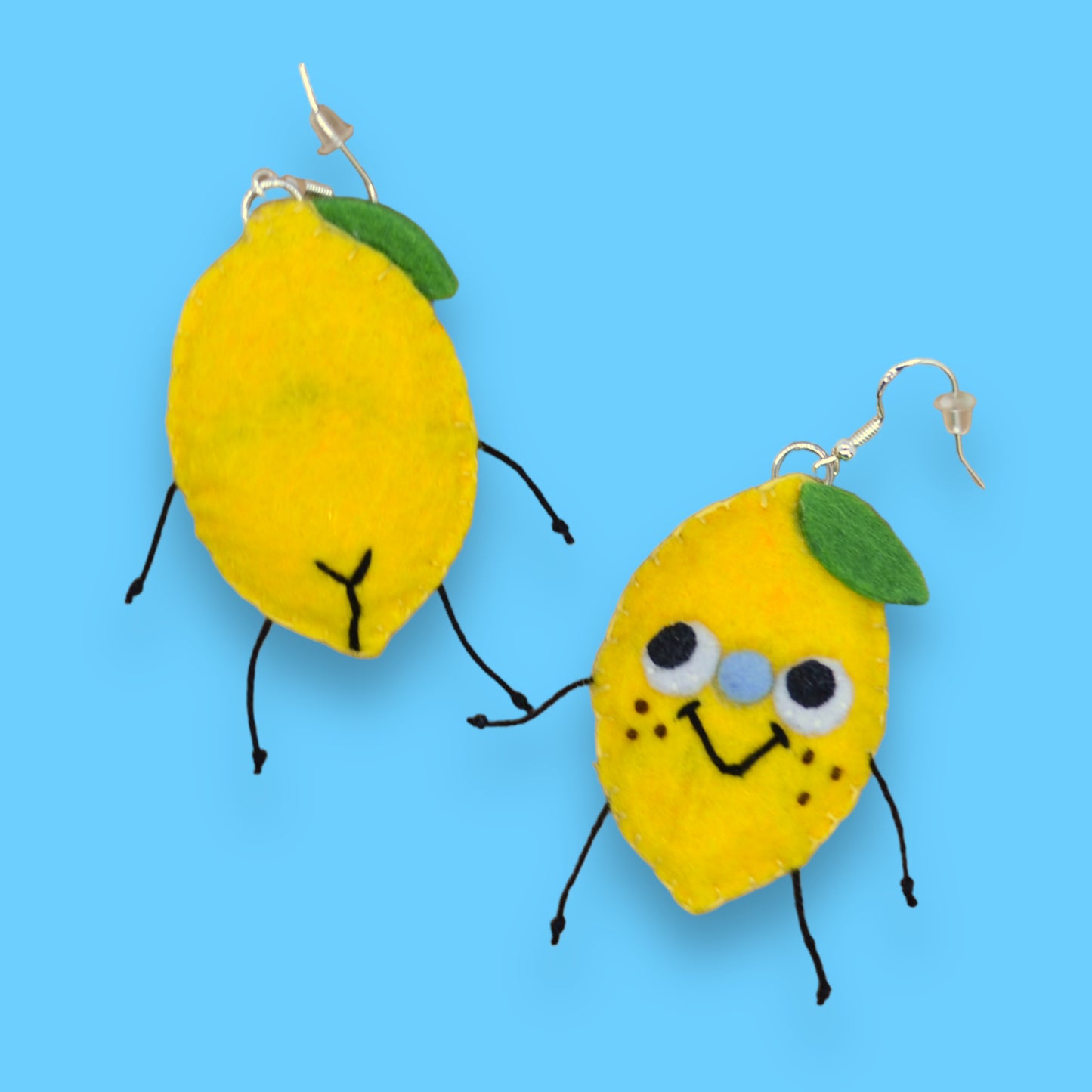 Lemon Fruity Booty Felt Earrings