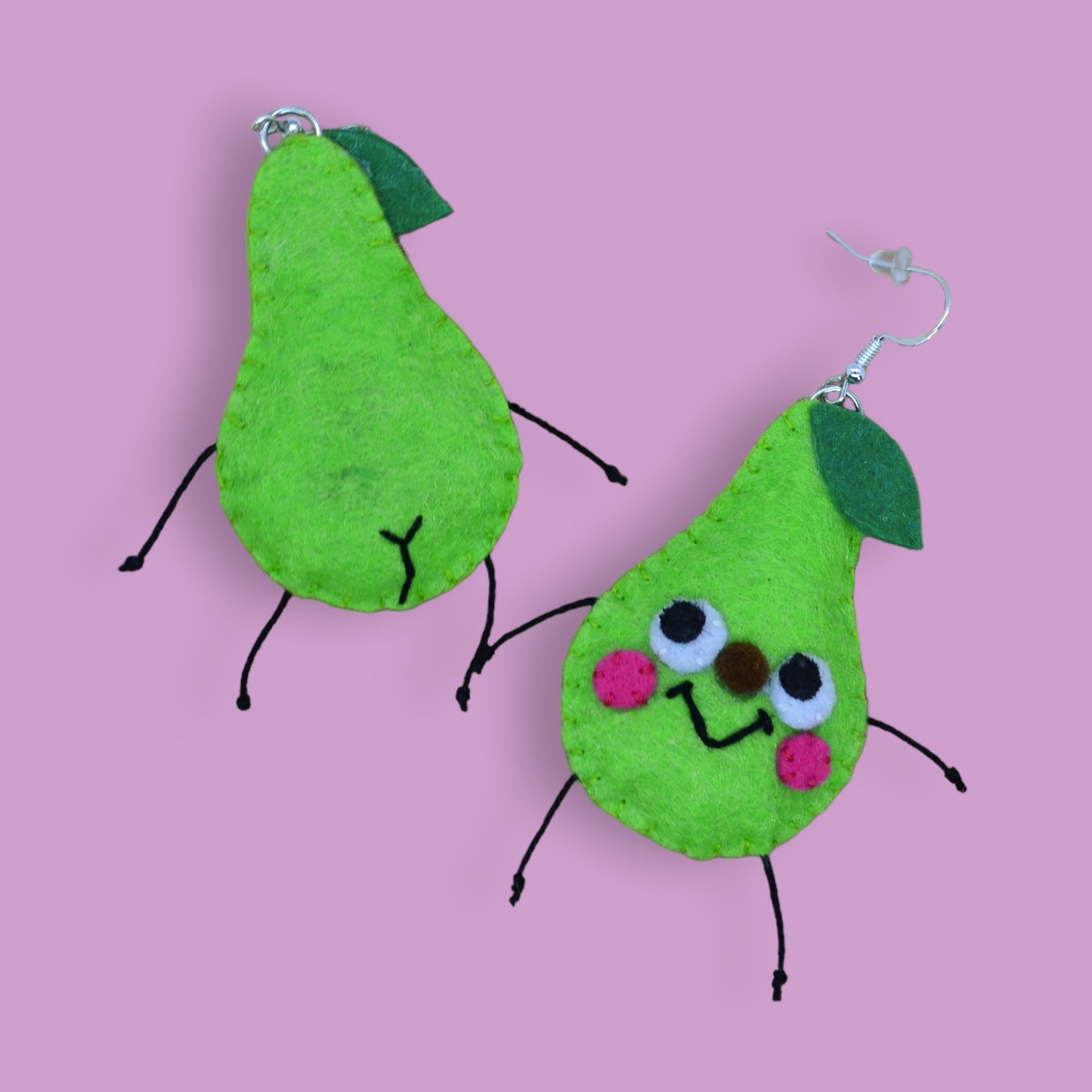 Pear Fruity Booty Felt Earrings