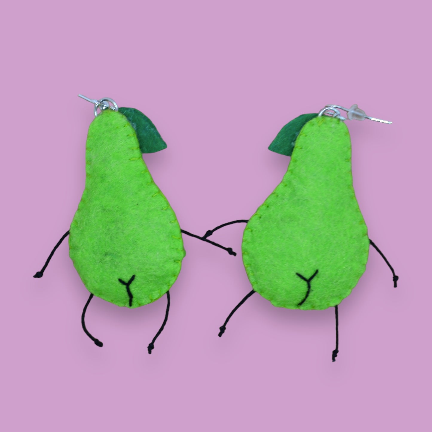 Pear Fruity Booty Felt Earrings