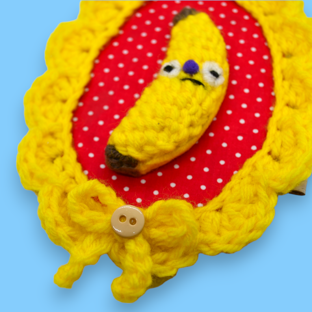 🍌Banana Yarn Taxidermy | Banana Embroidered Wall Art