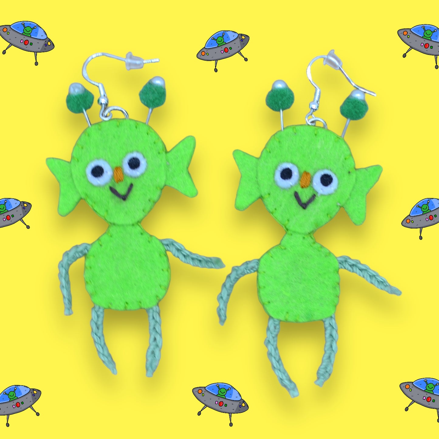 👾🛸Silly Alien Friends Felt Earrings