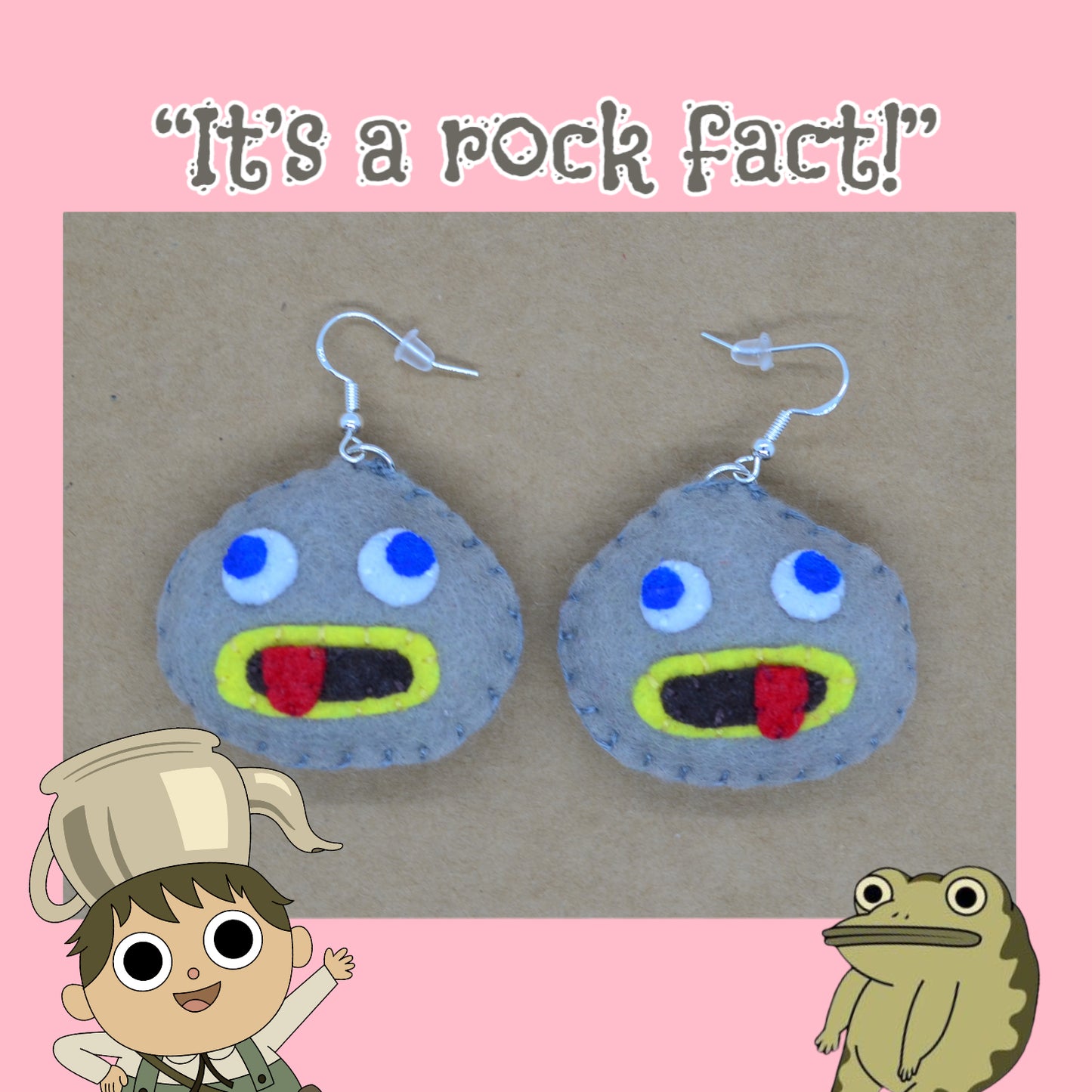 Rock Fact Felt Earrings | Over The Garden Wall Inspired
