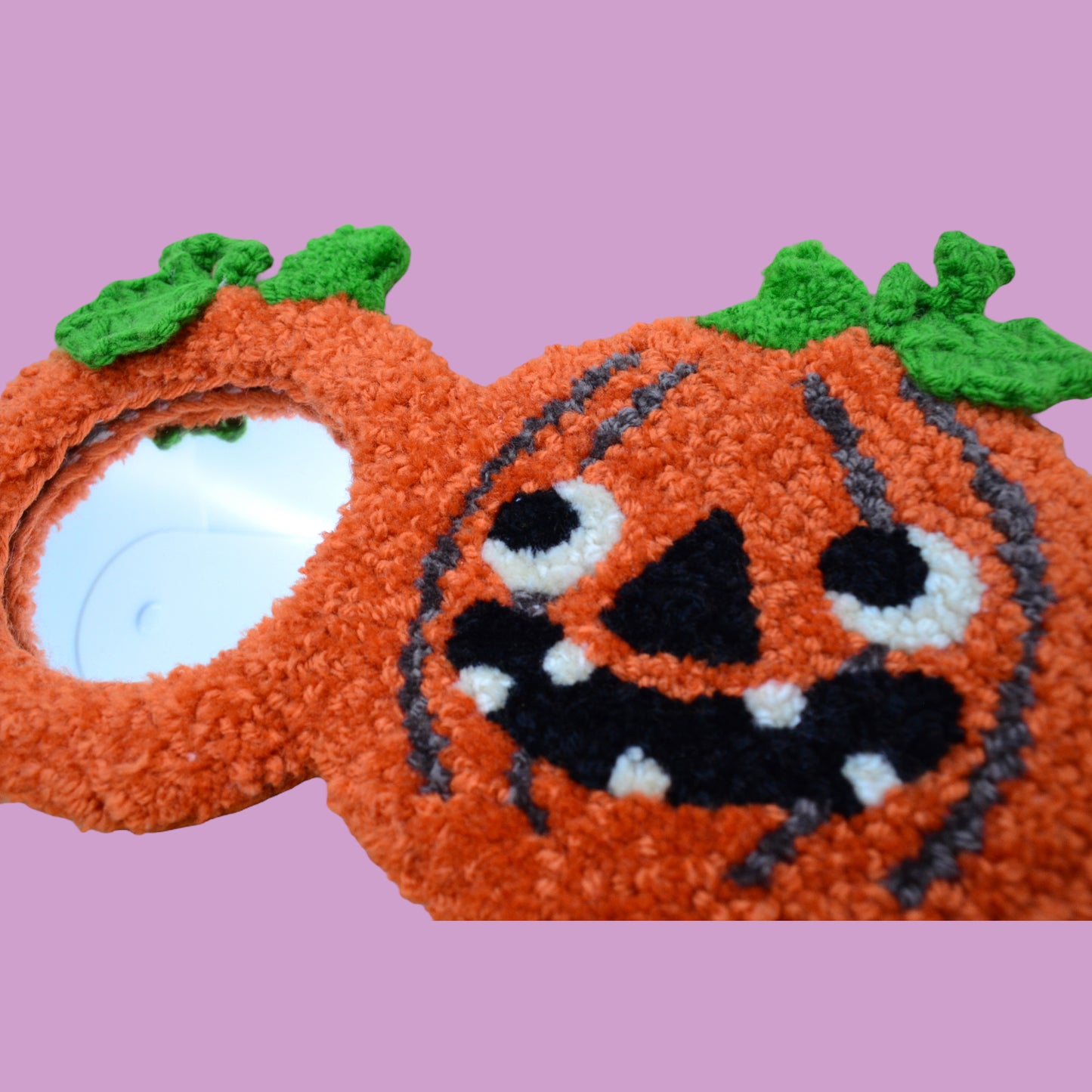 🎃🪞Tufted Pumpkin Mirror | Pumpkin Punchneedle Mirror