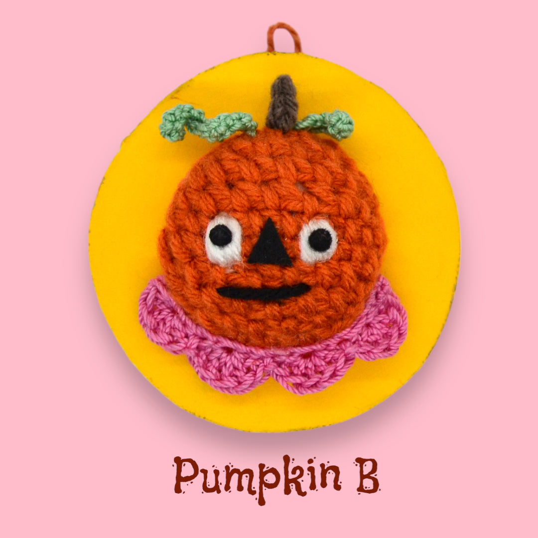🎃Mini Pumpkin Yarn Taxidermy | Pumpkin Embroidered Wall Art