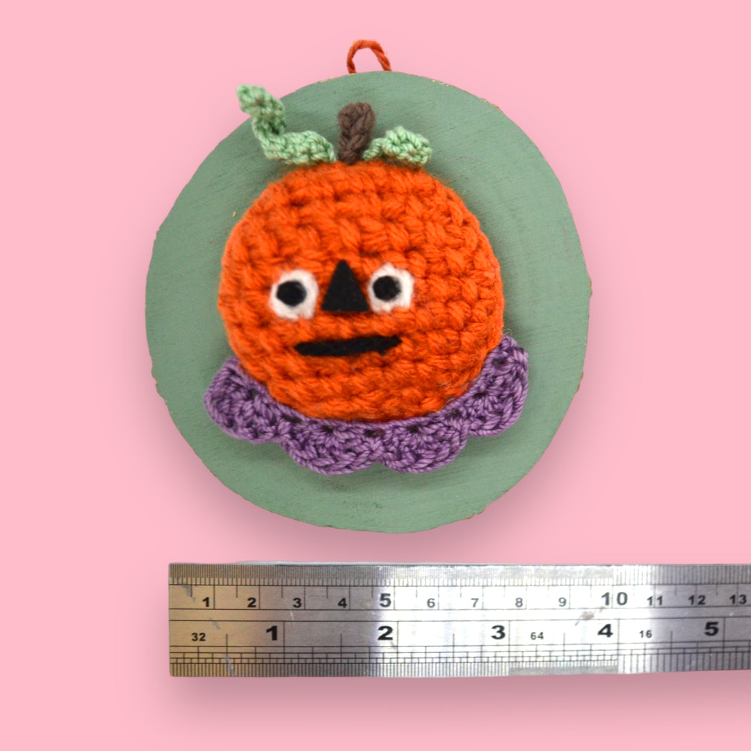🎃Mini Pumpkin Yarn Taxidermy | Pumpkin Embroidered Wall Art