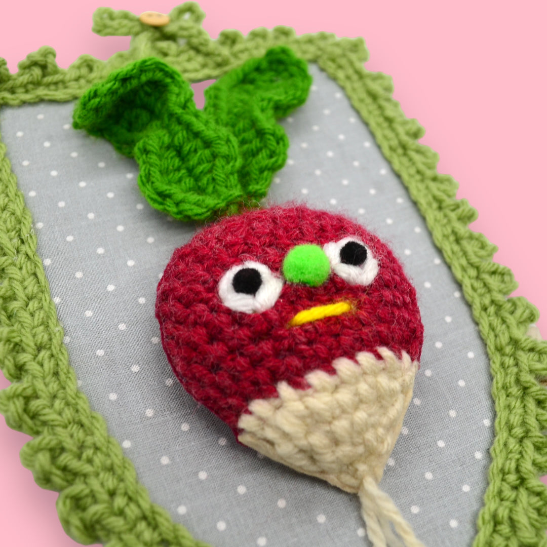 🌱Radish Yarn Taxidermy | Radish Embroidered Wall Art