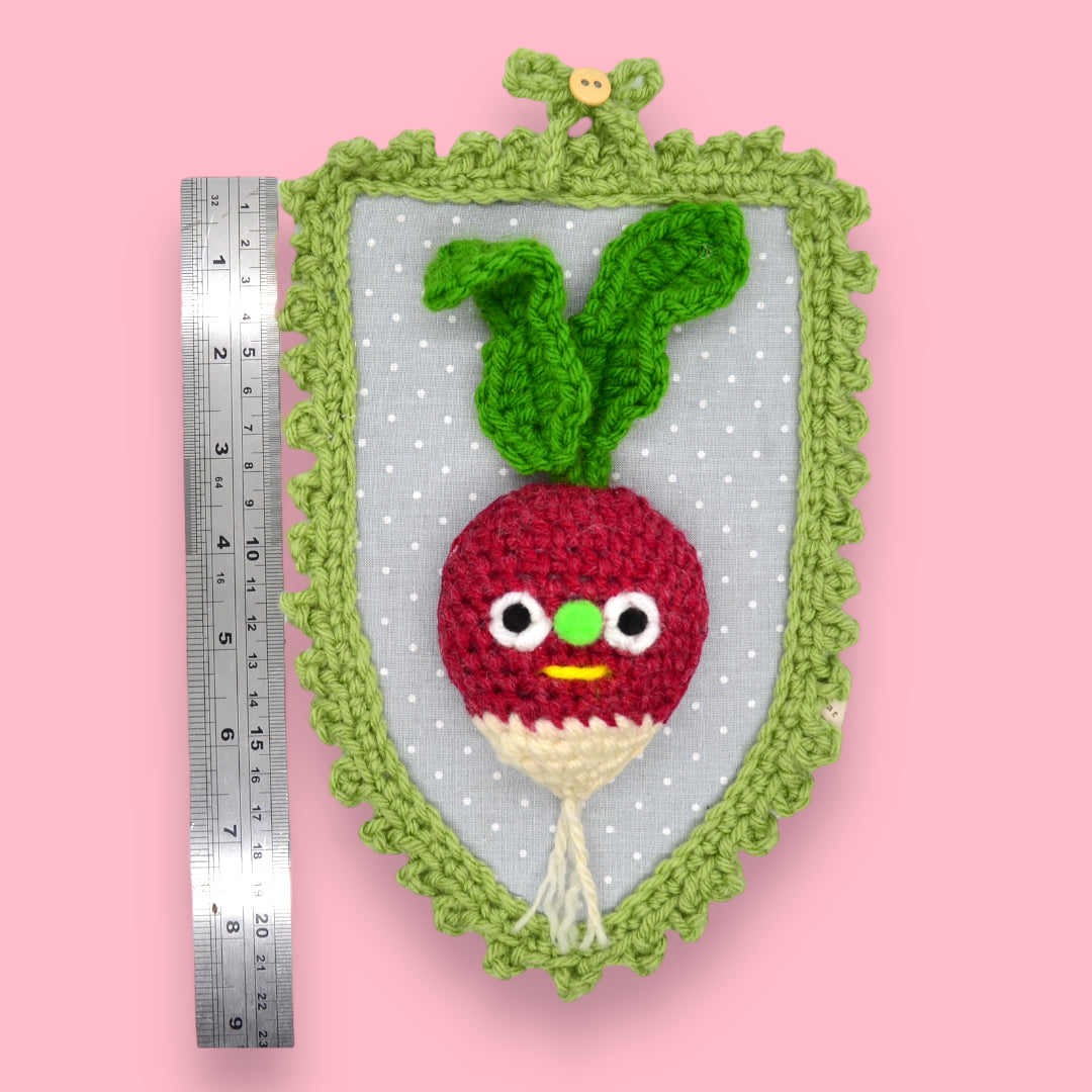 🌱Radish Yarn Taxidermy | Radish Embroidered Wall Art