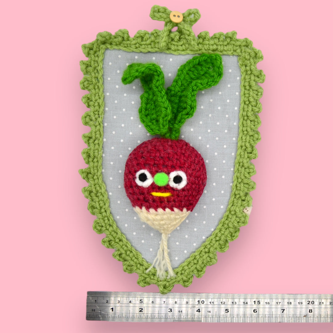 🌱Radish Yarn Taxidermy | Radish Embroidered Wall Art