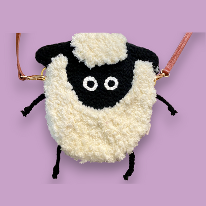 🐑 Fluffy Sheep Punchneedle Bag (Made To Order) | Tufted Purse