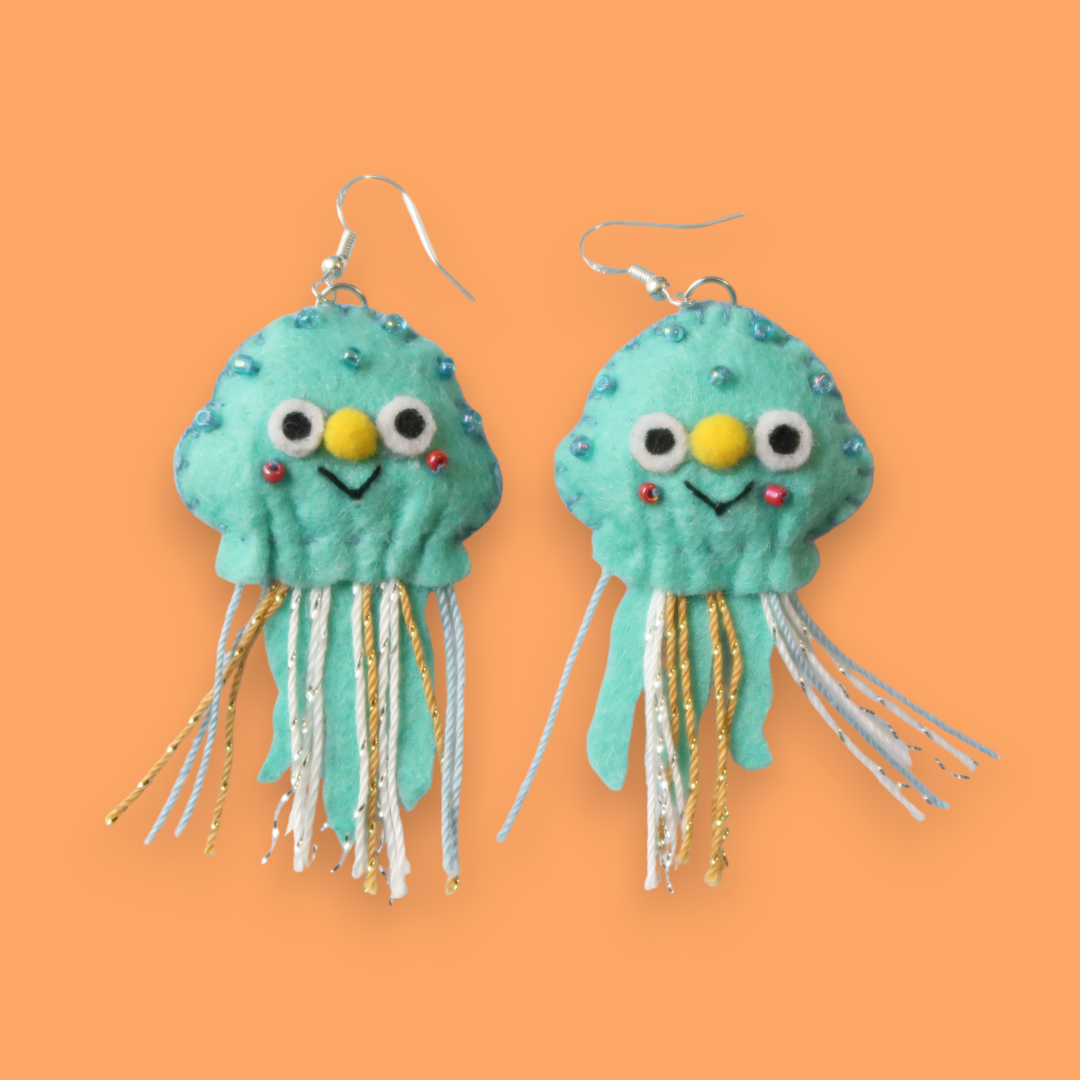 🪼Jolly Jellyfish Felt Earrings