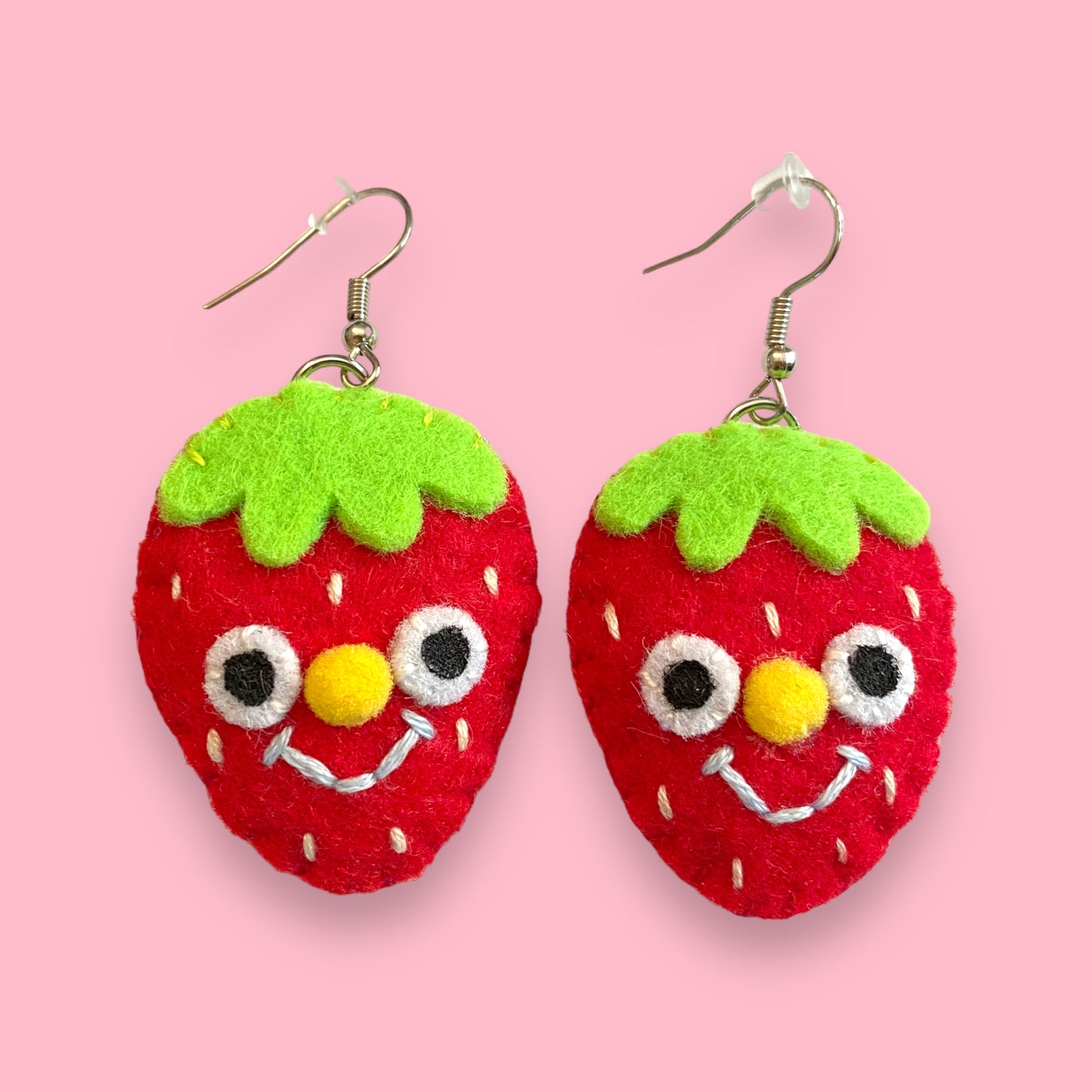 sweetie strawberry felt earrings