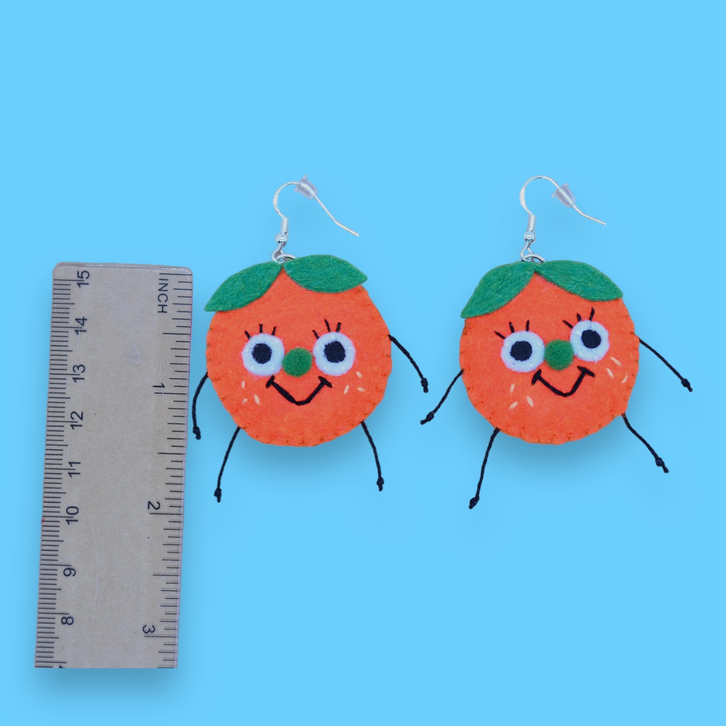 Orange Fruity Booty Felt Earrings