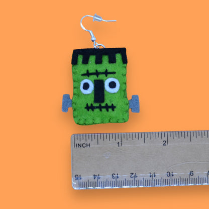 Frankenstein's Monster Felt Earrings | Halloween Earrings