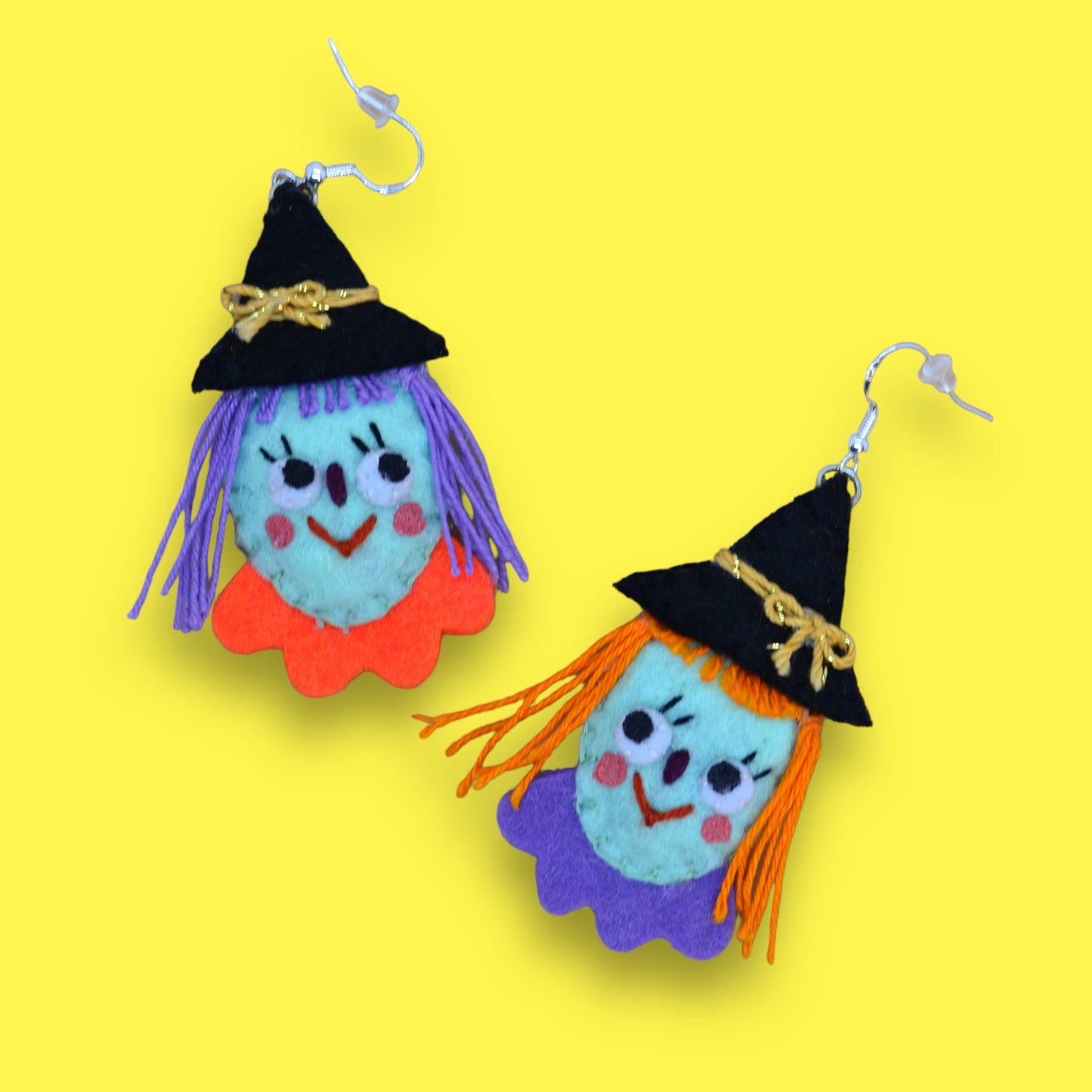 Witchy Sisters Felt Earrings | Halloween Earrings