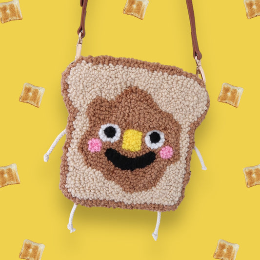 Toast Punchneedle Bag 🍞 | Textile Bag | Fiber Art Purse
