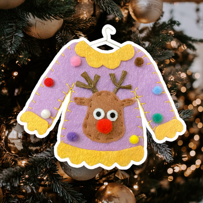 Christmas Sweater Felt Garland | Holiday Themed Garland