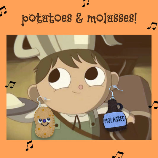 Potatoes + Molasses Felt Earrings🥔🍯