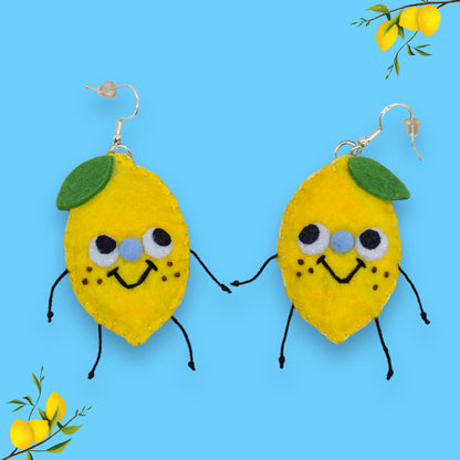 Lemon Fruity Booty Felt Earrings