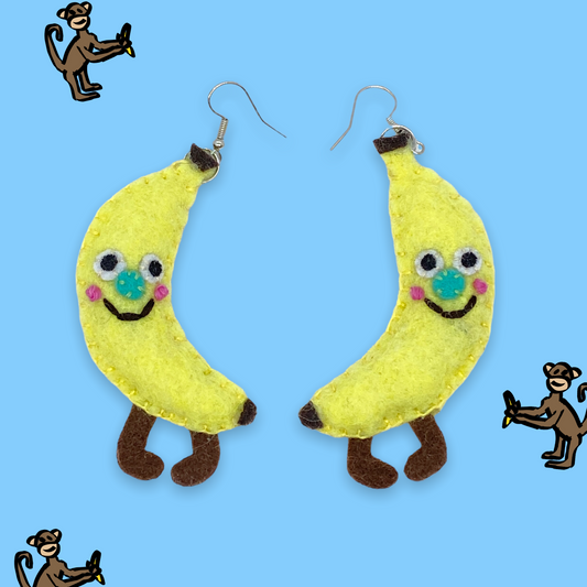 banana bois felt earrings
